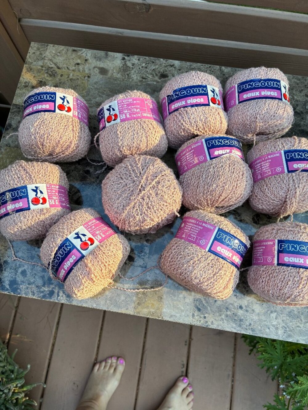 VINTAGE Lot Of 11 Cakes Skeins Pingouin French Yarn New